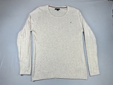 Tommy Hilfiger Cable Knit Pullover Sweater White Men's Large