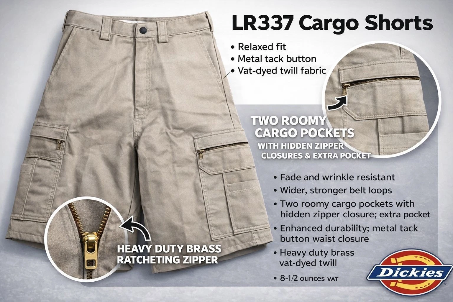 Dickies Men's 11 Inch Relaxed Fit Lightweight Ripstop Cargo Short
Opens in a new window or tab
