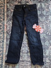 Lucky Brand Boys Straight Dark Blue Denim Jeans Size 8 Pockets