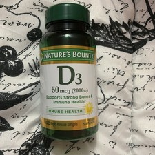 Nature's Bounty D3 50mcg 2000IU 150 RAPID RELEASE SOFTGELS Exp. 08/2026 NEW