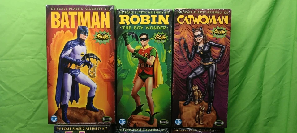 1966 TV Batman 6 Moebius Models 1/8 Penguin Joker Riddler Catwoman Robin Sealed - Image 3 of 4