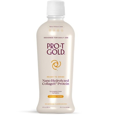 ProT Gold Liquid Collagen Protein Shot, 17g Clear Protein NanoHydrolyzed Gras...
