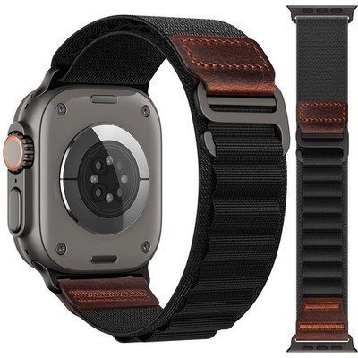 Alpine Loop with Leather Design Compatible with Apple Watch Bands Ultra 3 2 1...