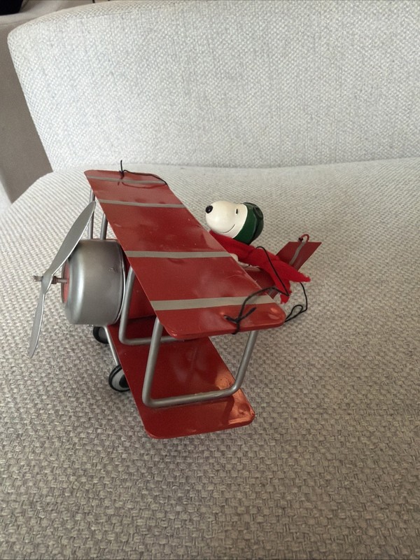 Peanuts Kurt Adler Ornament - Snoopy Flying A BiPlane "Flying Ace" 6-1/2"x6-1/2"