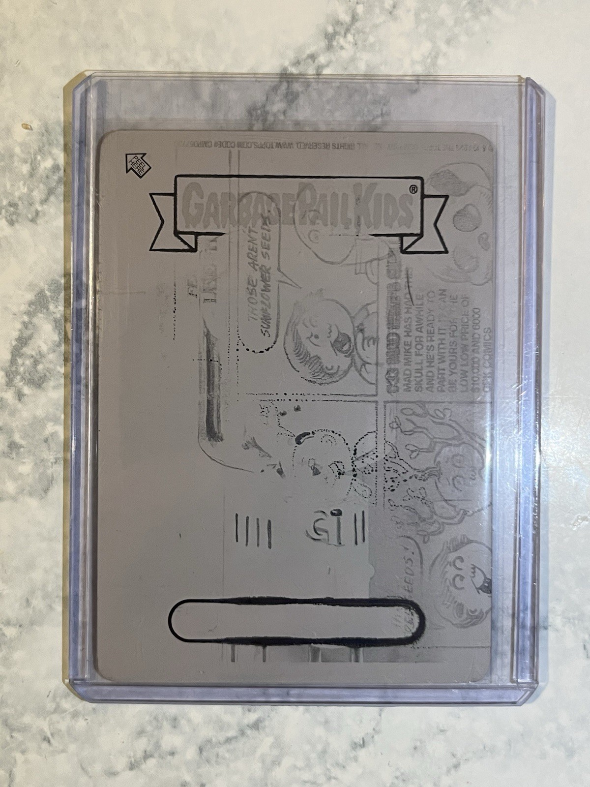 2023 Topps Chrome Garbage Pail Kids UNCOOL CARL PRINTING PLATE 1/1