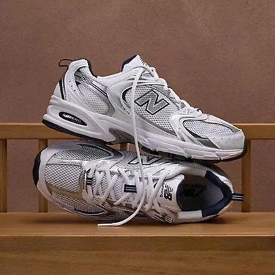 New Balance 530 White Silver Navy Men's White Sports Sneaker - Free SHIPPING!!!