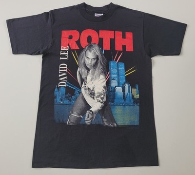 Vintage 1991 David Lee Roth S-234XL Unisex Black One Side Shirt D2314