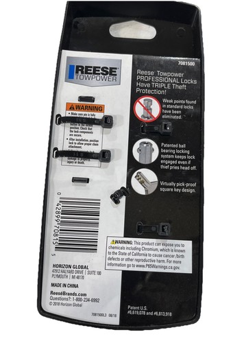 Bloqueo receptor remolque enganche estilo barril remolque REESE 7081500 - Imagen 2 de 2