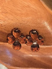 Stuart Nye Copper 925 Silver Dogwood Screwback Earrings Floral Botanical Flower