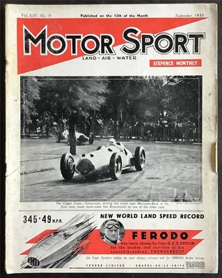 MOTOR SPORT Magazine SEP 1938 Railton Cobham Tested BRDC 500 CLASSIC