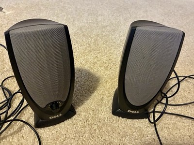 Vintage Dell Computer Speakers Set of 2 Black Model A215 PC Desktop Audio Wired