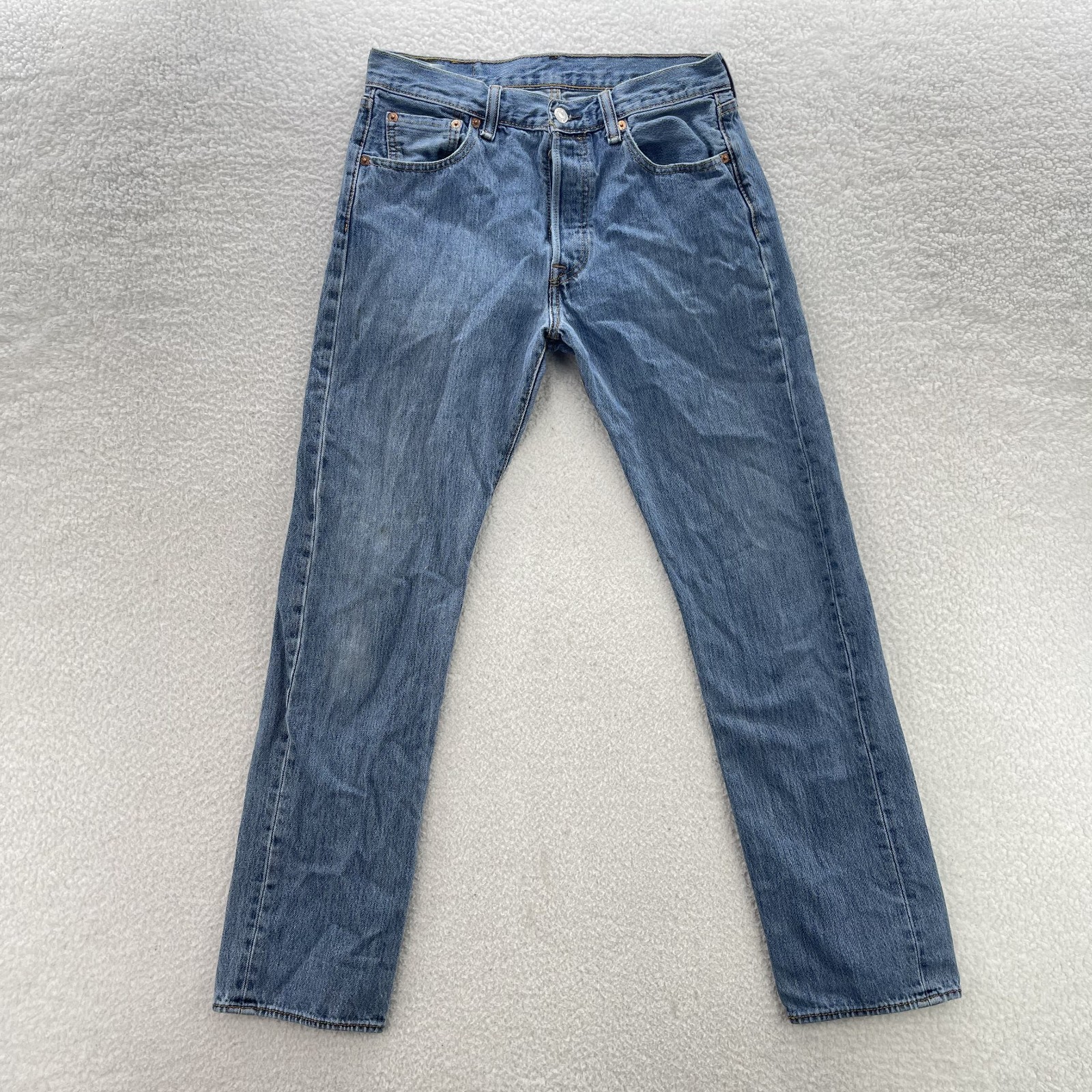 Levis 501 Jeans Mens 30x32 Blue Original Straight Button Fly Denim Grunge Cowboy
