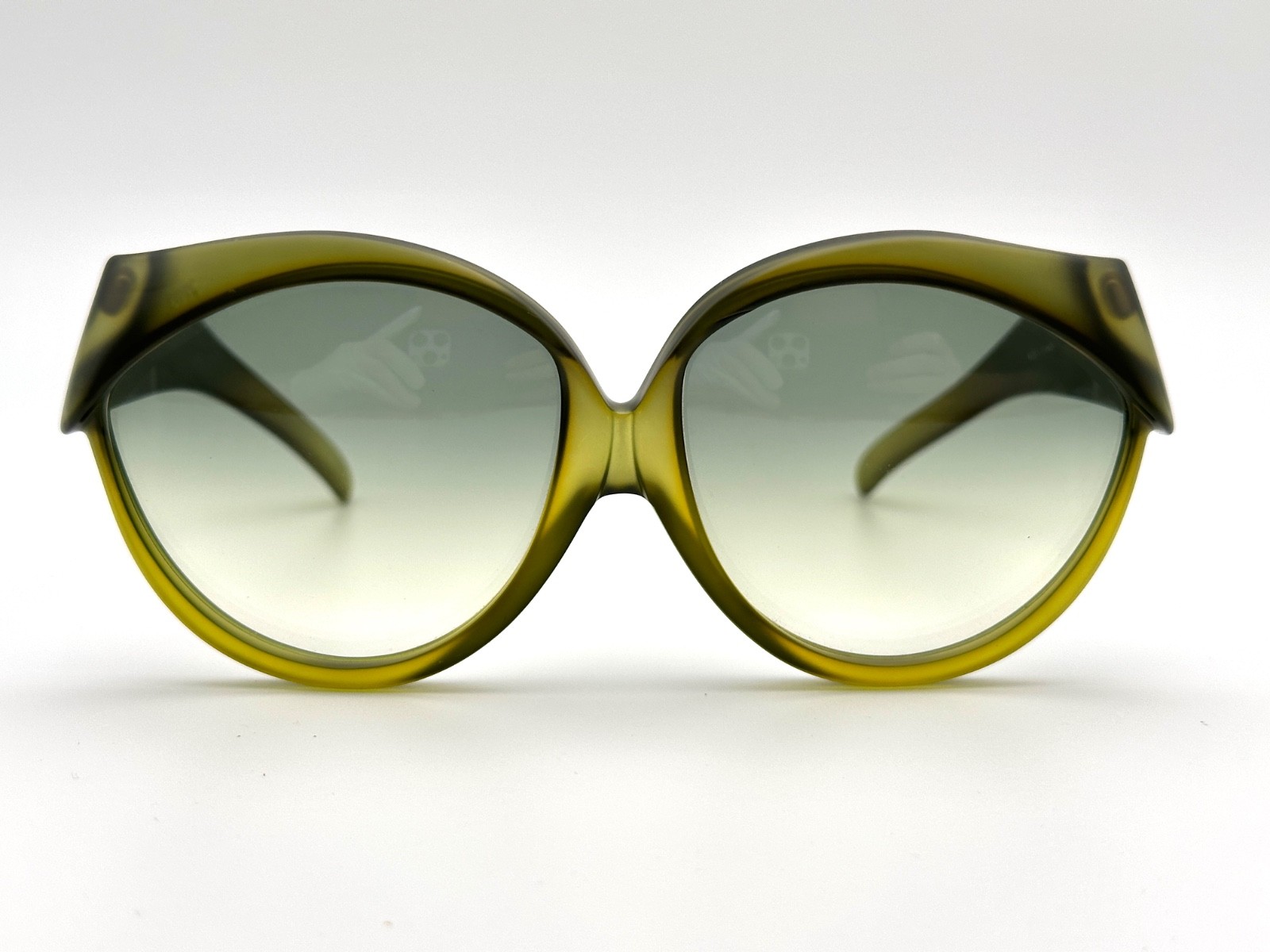 Vintage Christian Dior 70s Sunglasses Oversized Round Green Optyl Germany