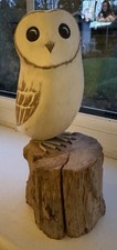 Barn Owl - 8.5"H - Hand Carved Wooden Bird