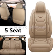 For Toyota Car Covers Microfiber Leather Protector Cushion 5-seat Beige