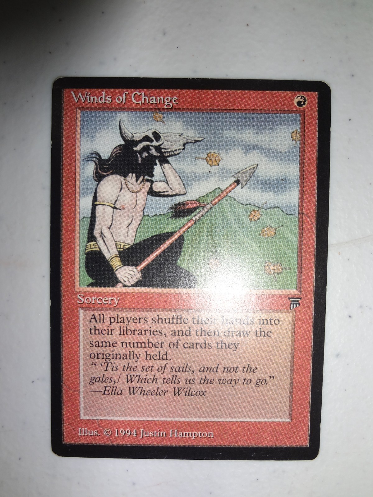 MTG MAGIC THE GATHERING CARD ORIGINAL LEGENDS WINDS OF CHANGE RED SORCERY UNC