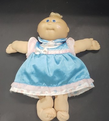 Cabbage Patch Kids Doll Preemie Blonde Hair Blue Eyes Dress