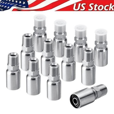 12 x 1/2'' I.D. Hose x 1/2'' NPTF Male Hydraulic Hose End Crimp Fitting W/ Cover
