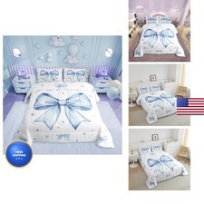 Erosebridal Cute Blue Bowknot Bedding Set Twin Kids Girls Teen Women,Kawaii