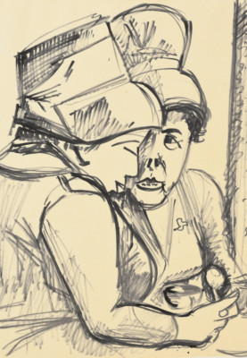 Two Seated Women | Study/Drawing by Wolfgang Grimm