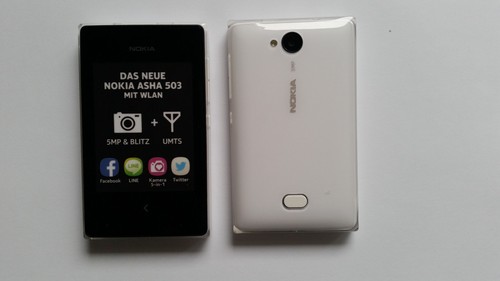 Nokia Asha 503 Bianco Cellulare Finto Dummy - Requisit,Decorazione,Esposizione - Zdjęcie 2 z 2