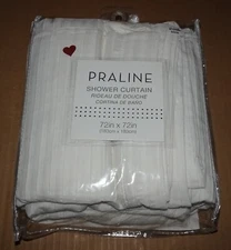 Victoria Classics Praline Fabric Shower Curtain Off White 72" x 72" New Sealed