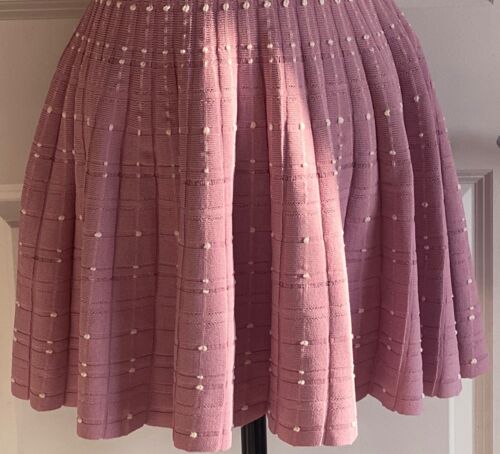 ALEXANDER MCQUEEN PINK KNIT MINI FIT & FLARE OFF SHOULDER DRESS XS S - Picture 4 of 13