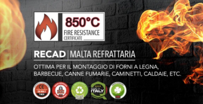 Cemento Refrattario RECAD Malta Rei Alta Temperatura E Caminetti Canne - Foto 2