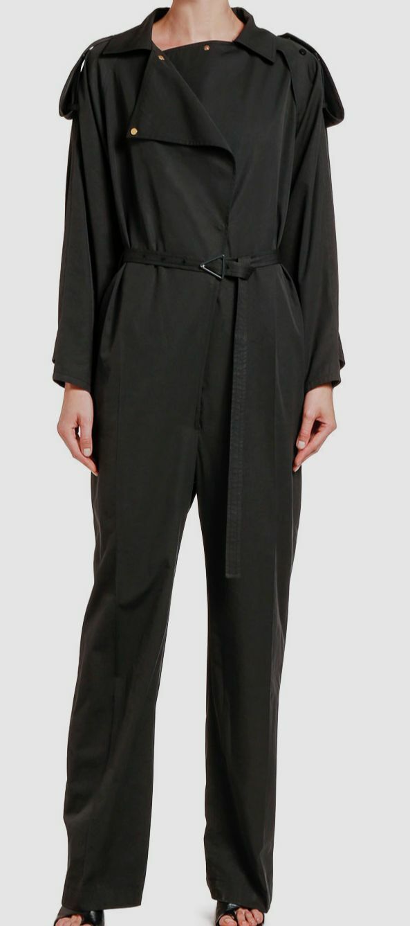 $2795 Bottega Veneta Italy Women Black One-Piece Belted Jumpsuit Size IT  40/US 4