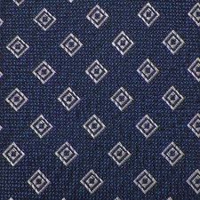 THE MENS STORE Navy Silver MELANGE DIAMOND Self-tipped Woven Silk Tie NWT