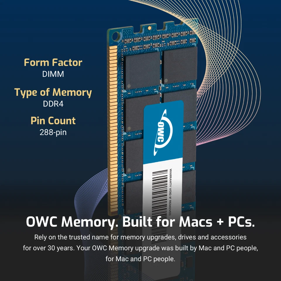 OWC 128GB (8x16GB) DDR4 3200MHz 1Rx8 Non-ECC UDIMM 288pin Memory RAM - Image 3 of 4