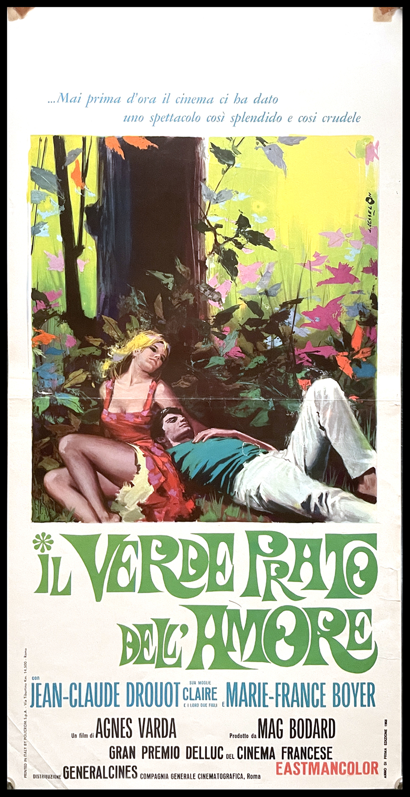 Locandina originale film Il verde prato dell'amore (1965) - Regia di Agnès Varda