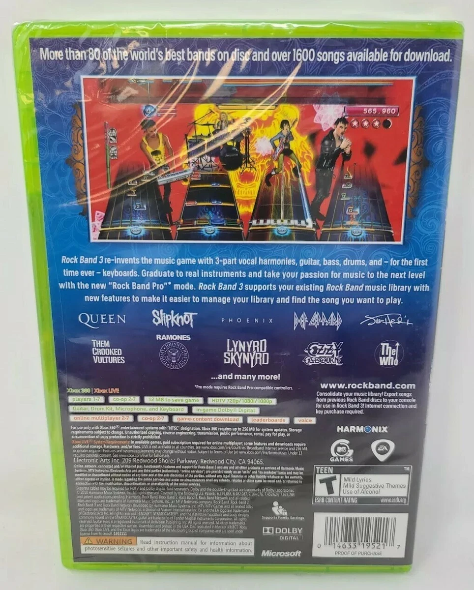 EA MTV Games Microsoft XBOX 360 Rock Band 3 ft Queen The Who