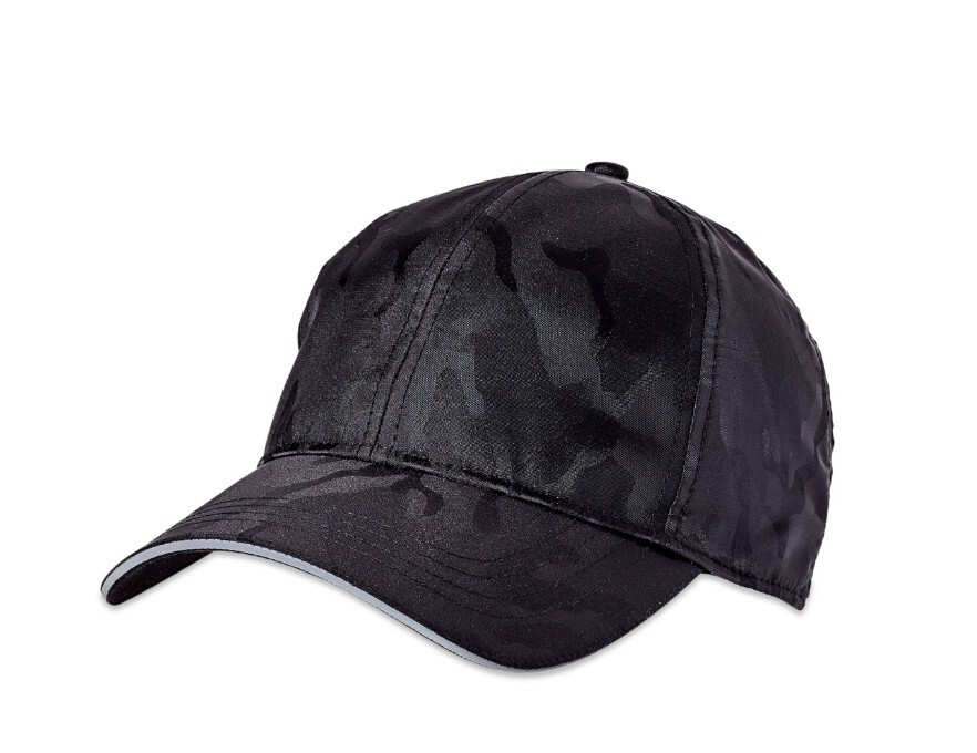 PONY NUOVO con etichette Cappello da baseball donna nero mimetico coda di cavallo regolabile taglia unica