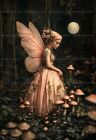 Gothic Pink Fairy Art Print, Cottagecore Poster, Decor Fairytale Magical F159