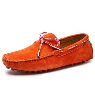 Summer Men's Suede Leather Loafers Breathable Boat Shoes Classic Flat Footwear