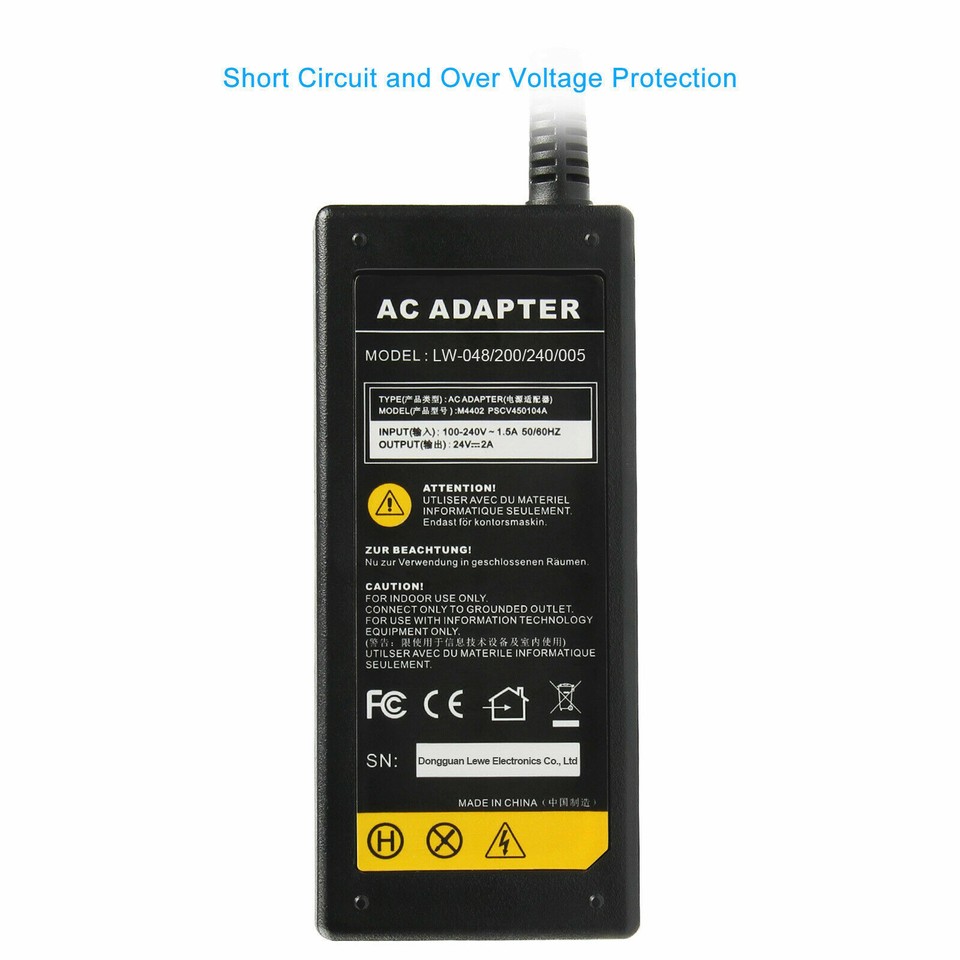 Chargeur 24V-29.4V 3 Branches Compatible Razor E100-E500, PR200, MX350 - 1.5A, Câble Alimentation