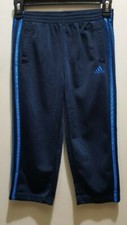 Adidas Boys Size 4 Dark Blue w/ Blue Stripe Athletic Pants Bottoms Solid Pull-on