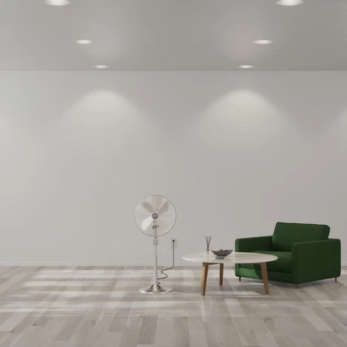 16" Brushed Nickel Retro Oscillating Pedestal Fan 3 Speed Adjustable Ventilation - Picture 9 of 9