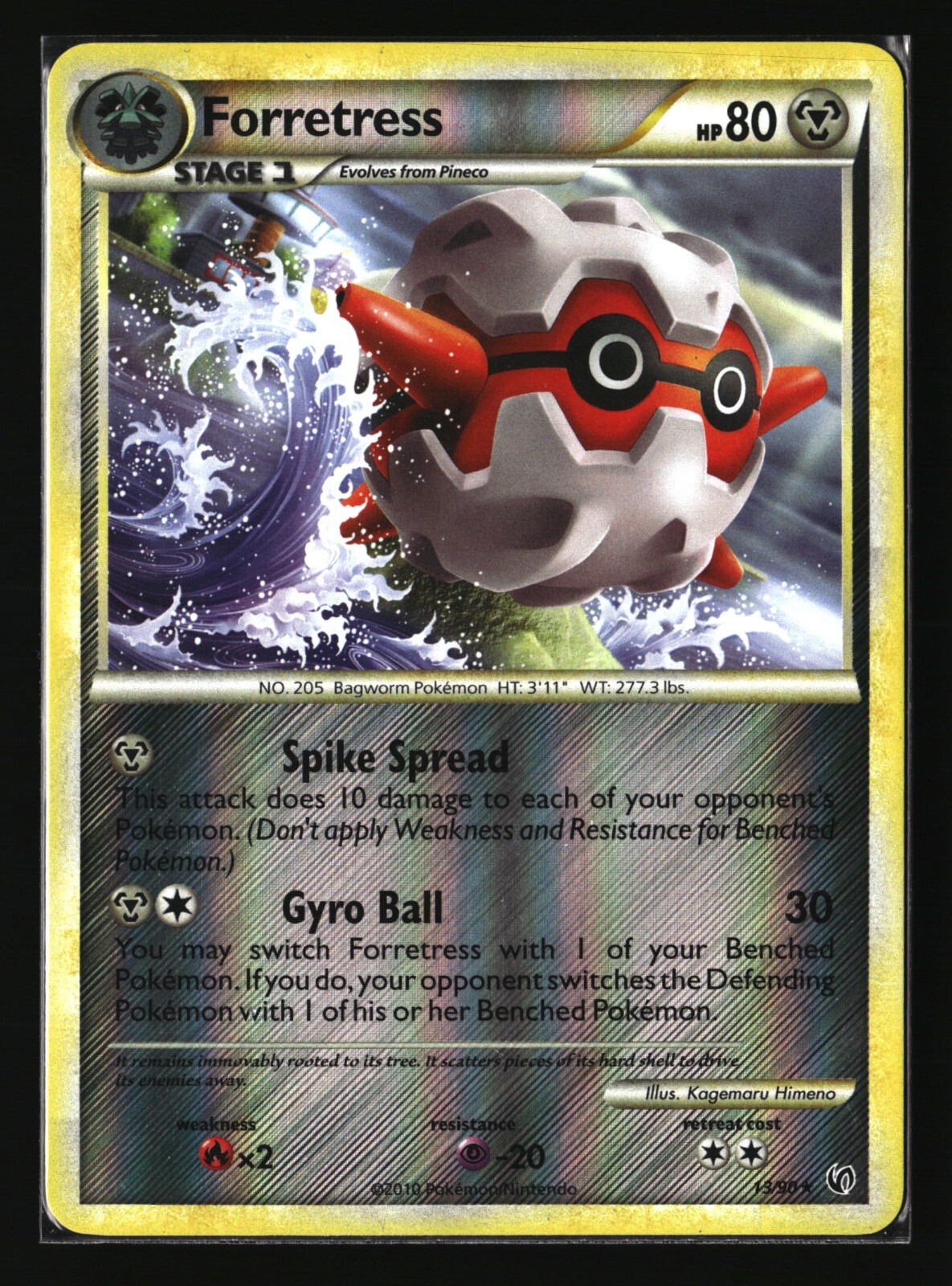 Pokemon FORRETRESS 13/90 Reverse Holo (2010 Undaunted) LP/Light Play