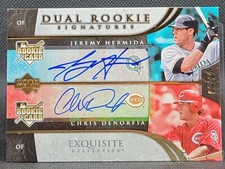 #/30 JEREMY HERMIDA / CHRIS DENORFIA ⭐ 2006 Exquisite ROOKIE Dual ON CARD Auto
