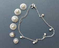 6 Curlies Strass Haarschmuck + passendes Armband silberfarben