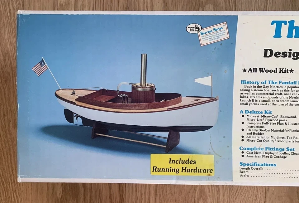 Midwest Fantail Launch II Ship Designed for Steam Power RC Model Kit #958 NIB - Image 2 of 4