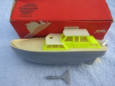 FEDERWERK Kajuteenboot Clockwork Toy Boat DDR (East Germany).  Working