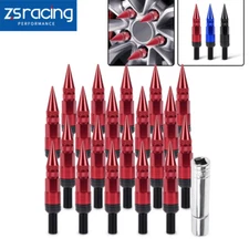 M12x1.5 20PCS Racing Wheel Spike Lug Nuts Lug Bolts Closed End Ball Seat w/Key