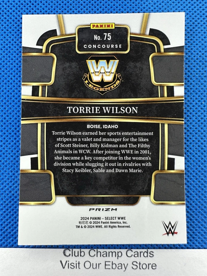 2024 #75 Torrie Wilson Panini Select WWE Concourse Green Flash Prizm - Image 2 of 2