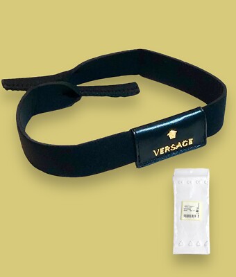 VERSACE Sunglasses Eyeglasses Black/Gold Strap Leash Genuine  display picture 2