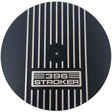 Chevy 396 Stroker 14 Round Air Cleaner Lid Kit Finned - Black