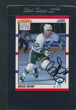 1990/91 Score #325 Brad Shaw Whalers Signed Auto *D3984