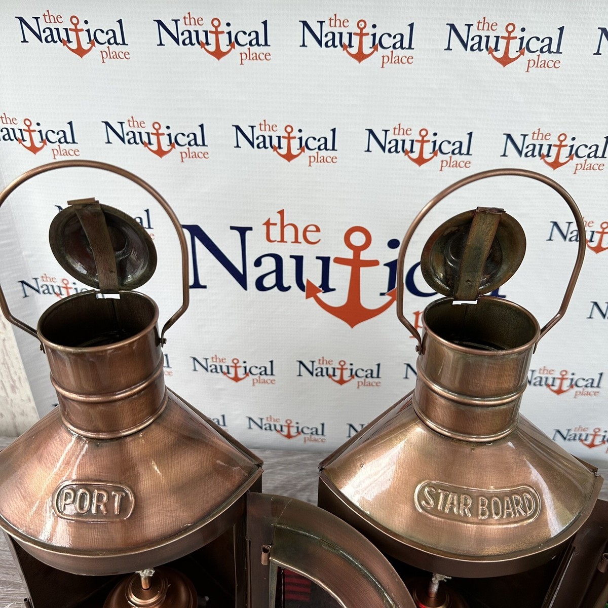 スターボード・ポート　オイルランタン　2点セット アンティーク Nautical Metal Port & Starboard Lanterns Set of 2